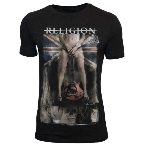 RELIGION Clothing Herren T-Shirt GIRL FLAG GUITAR
