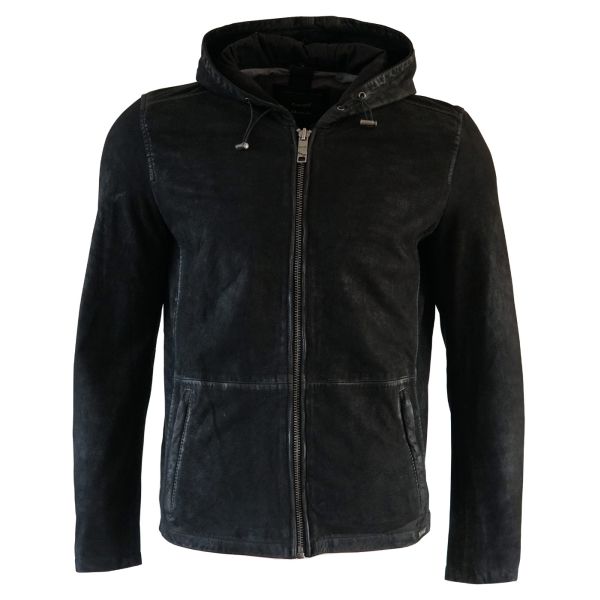 Maze Herren Lederjacke Mit Kapuze Baton